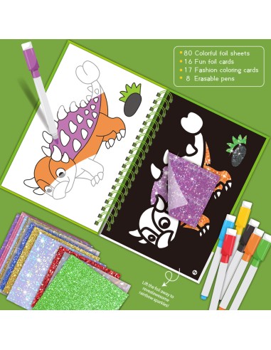 Glänzendes Folienaufkleber-Set Dinosaurier-Woopie