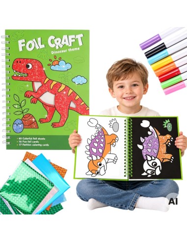 Glänzendes Folienaufkleber-Set Dinosaurier-Woopie