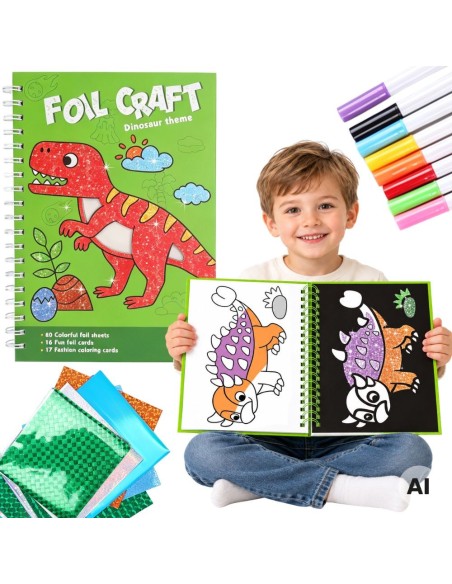 Glänzendes Folienaufkleber-Set Dinosaurier-Woopie
