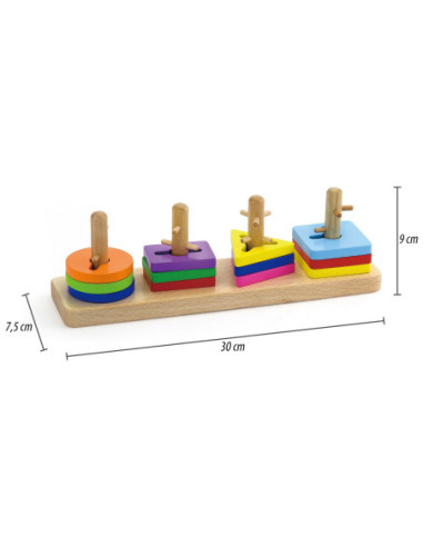 Drewniane klocki Viga Toys z sorterem kształtów