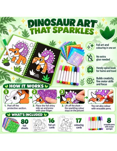 Glänzendes Folienaufkleber-Set Dinosaurier-Woopie