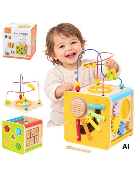 Viga Holz-Lernwürfel 5in1 – Spiel und Lernen für Kinder