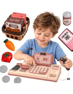 WOOPIE Kinderkasse mit Scanner, Waage und Mikrofon