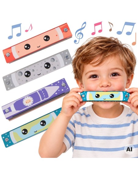 Wooden Harmonica for Children CLASSIC WORLD - 1 pc.