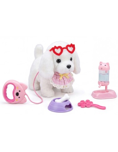 Woopie Plush Dog on a Leash with Accessories - Care Set