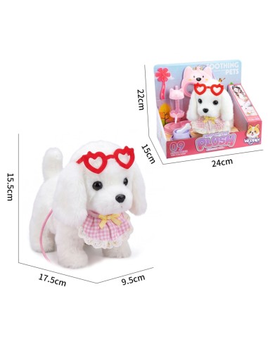Woopie Plush Dog on a Leash with Accessories - Care Set