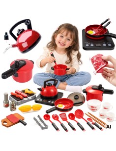 WOOPIE XXL Kitchen for Children - Set of 36 Accessories and Pots