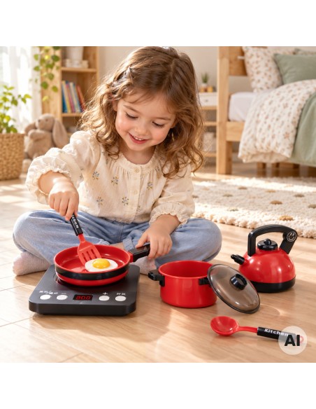 WOOPIE XXL Kitchen for Children - Set of 36 Accessories and Pots