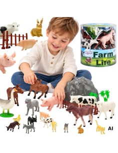 WOOPIE Bauernhoftiere Figurenset, 34-teilig – Freude und Spielspaß