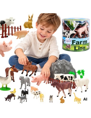 WOOPIE Bauernhoftiere Figurenset, 34-teilig – Freude und Spielspaß