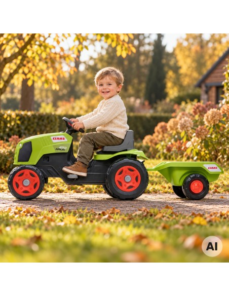 FALK Trettraktor Claas Arion 470 mit Anhänger und Motorhaube, 2–6 Jahre