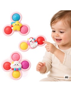 WOOPIE BABY Pop-it Space Spinner 3 pcs Pink - Sensory Toy