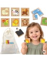 VIGA Holz Magnet-Puzzles Tiere - FSC-Zertifikat