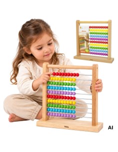 Wooden Educational Abacus VIGA - 100 Beads for Learning