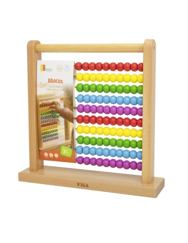 Wooden Educational Abacus VIGA - 100 Beads for Learning