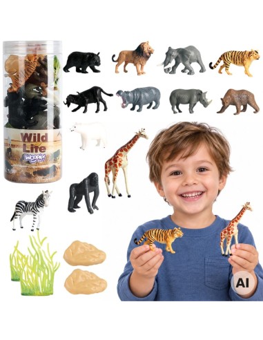 WOOPIE Set Figuren Wildtiere 16 Stk. - Spielzeug für Kinder