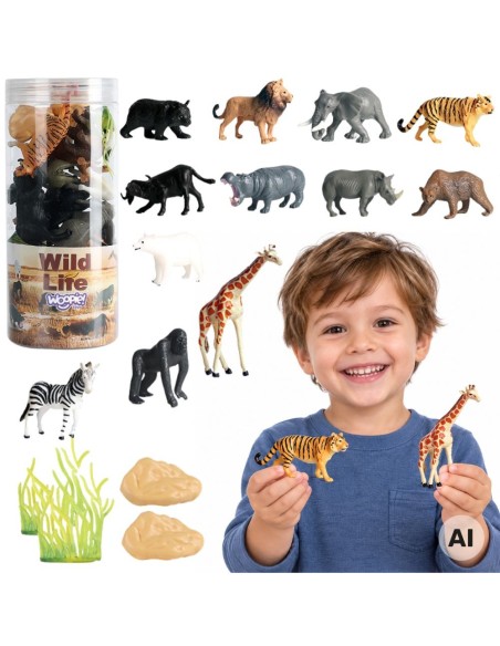 WOOPIE Set Figuren Wildtiere 16 Stk. - Spielzeug für Kinder