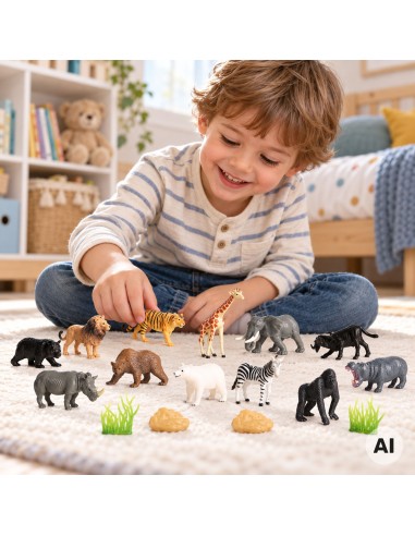 WOOPIE Set Figuren Wildtiere 16 Stk. - Spielzeug für Kinder