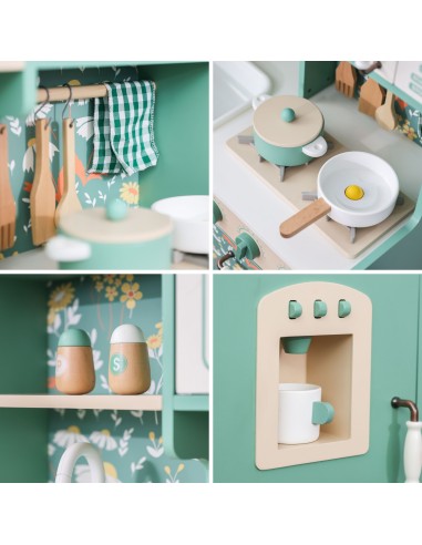 Large Wooden Vintage Kitchen CLASSIC WORLD for Kids + Accessories