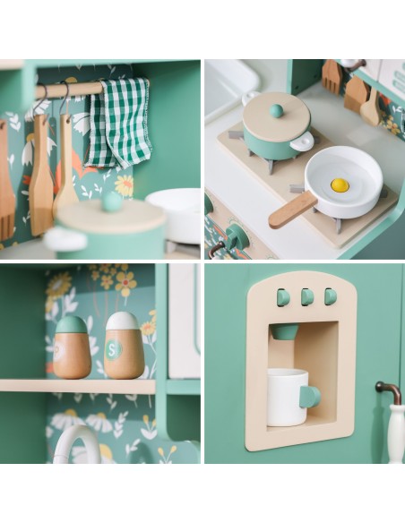 Large Wooden Vintage Kitchen CLASSIC WORLD for Kids + Accessories