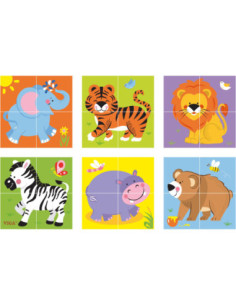 Viga Drewniana układanka Zoo Puzzle  4 klocki 2