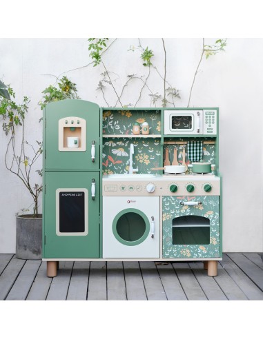 Large Wooden Vintage Kitchen CLASSIC WORLD for Kids + Accessories