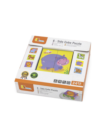 Viga Drewniana układanka Zoo Puzzle  4 klocki