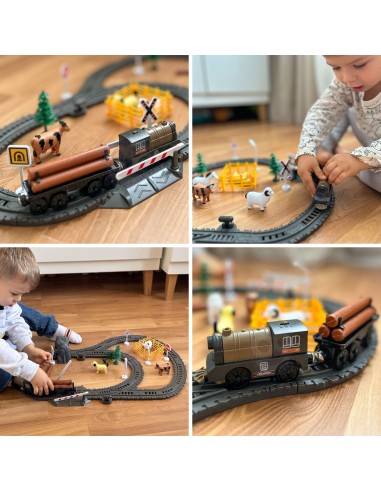 WOOPIE XL 66-piece Electric Train with Light and Switch