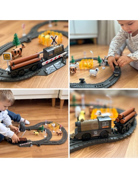 WOOPIE XL 66-piece Electric Train with Light and Switch
