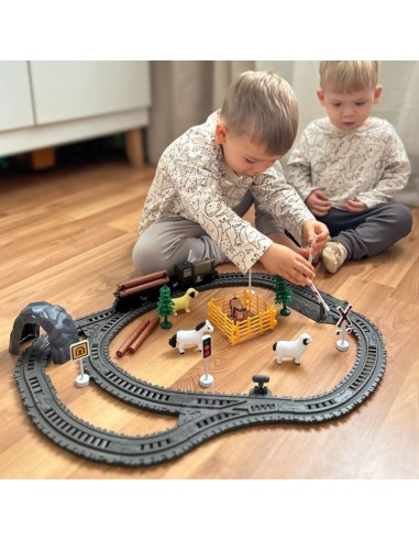 WOOPIE XL 66-piece Electric Train with Light and Switch