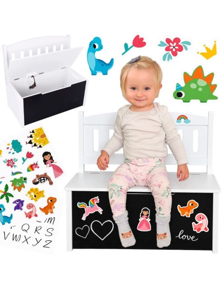 Tooky Toy Wooden Toy Chest - children's seat