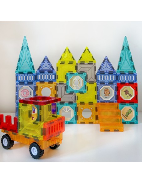 3D Magnetic Blocks WOOPIE - Castle and Vehicles Set 71 pcs.