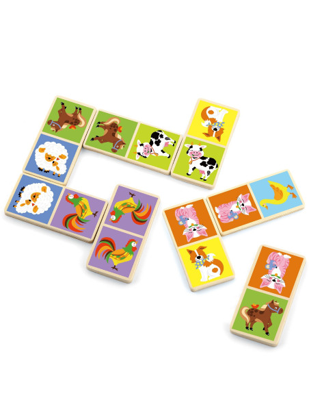 Drewniana gra Domino Farma Viga Toys 28 elementów