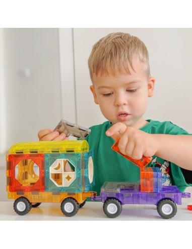3D Magnetic Blocks WOOPIE - Castle and Vehicles Set 71 pcs.