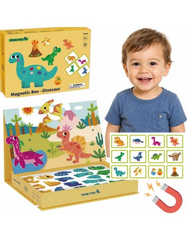 TOOKY TOY Dinosaurs Magnetic Puzzle - Puzzles for Children