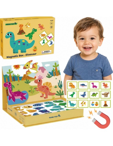 TOOKY TOY Dinosaurs Magnetic Puzzle - Puzzles for Children