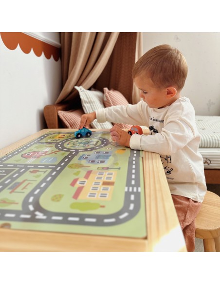 Woopie Wooden Activity Table - Chalkboard Map