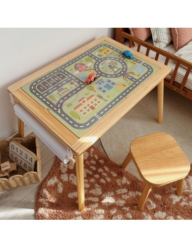 Woopie Wooden Activity Table - Chalkboard Map