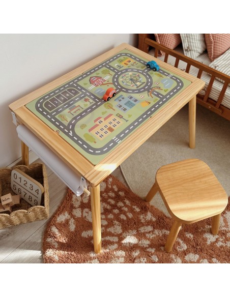 Woopie Wooden Activity Table - Chalkboard Map