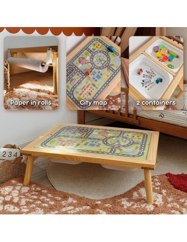 Woopie Wooden Activity Table - Chalkboard Map