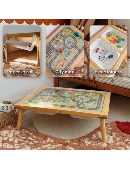 Woopie Wooden Activity Table - Chalkboard Map