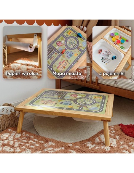 Woopie Wooden Activity Table - Chalkboard Map