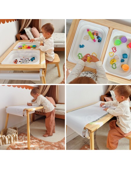 Woopie Wooden Activity Table - Chalkboard Map