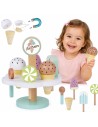 TOOKY TOY Wooden Magnetic Ice Cream on a Stand - Educational Toy