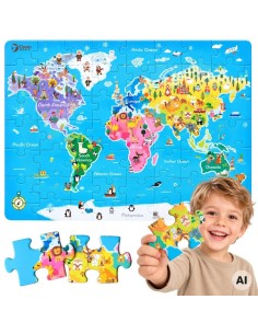 Puzzle Mapa Świata CLASSIC WORLD - Edukacyjna Zabawka Dla Dzieci