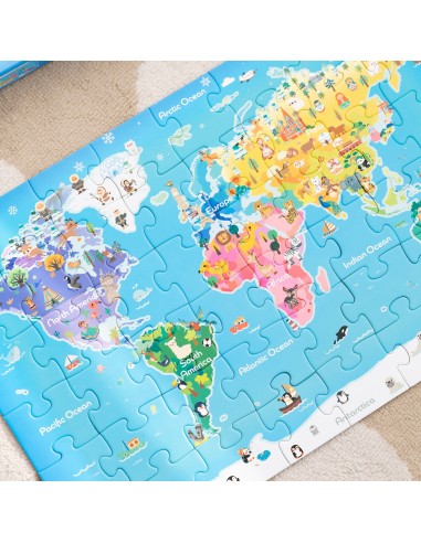Puzzle Mapa Świata CLASSIC WORLD - Edukacyjna Zabawka Dla Dzieci