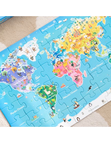 Puzzle Mapa Świata CLASSIC WORLD - Edukacyjna Zabawka Dla Dzieci