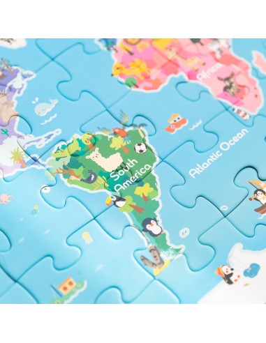 Puzzle Mapa Świata CLASSIC WORLD - Edukacyjna Zabawka Dla Dzieci
