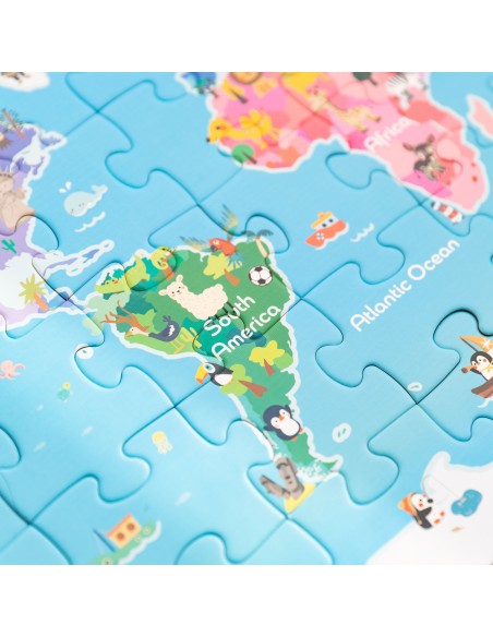 Puzzle Mapa Świata CLASSIC WORLD - Edukacyjna Zabawka Dla Dzieci