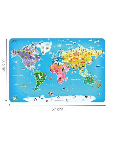 Puzzle Mapa Świata CLASSIC WORLD - Edukacyjna Zabawka Dla Dzieci